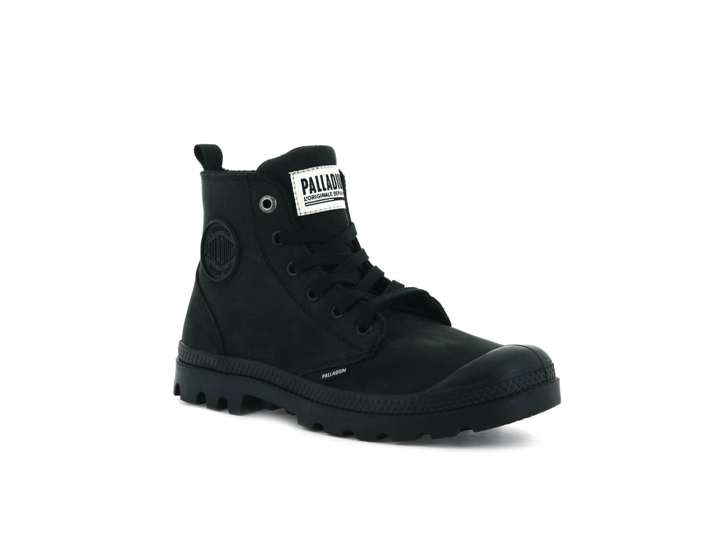 Botas Palladium PAMPA HI ZIP NUBUCK Mujer Negras | Costa Rica-69285